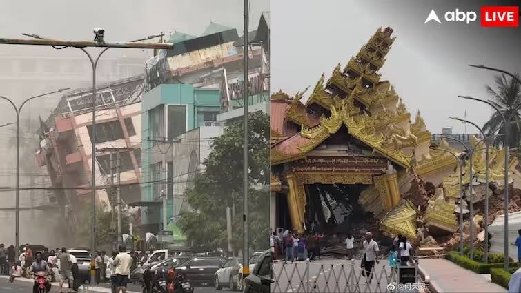 EARTHQUAKE Effect News Trending Latest Video Viral after earthquake myanmar and thailand Watch: કોઇ ચીસો પાડી રહ્યું છે, તો કોઇનો પગ કાટમાળ નીચે હલી રહ્યો છે... સામે આવ્યા મ્યાનમાર ભૂકંપના રૂવાટાં ઉભા કરી દેનારા વીડિયો