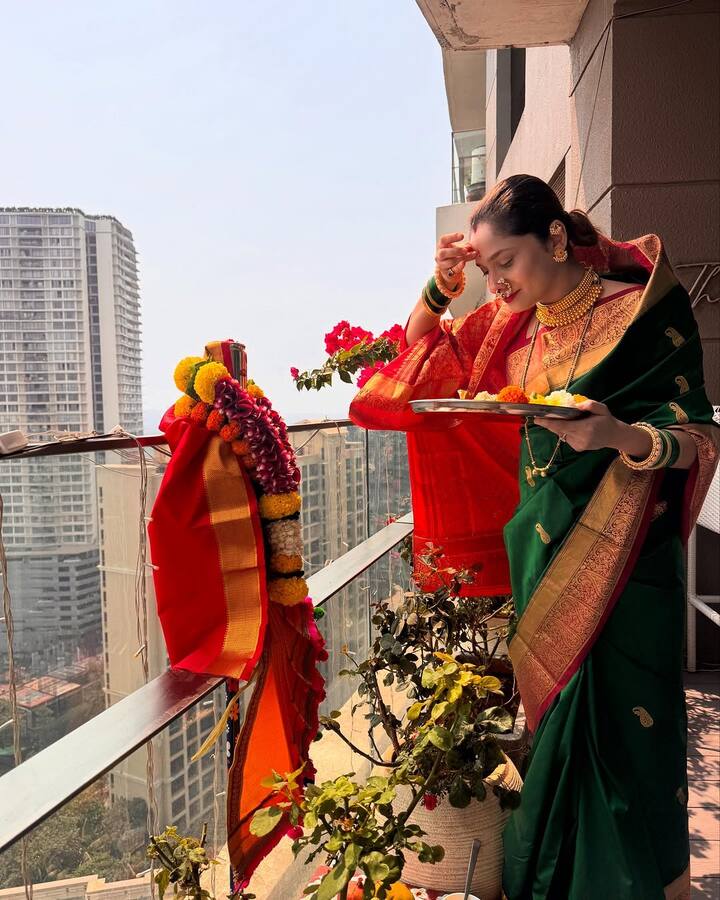Ankita Lokhande’s Gudi Padwa Look Is A Regal Ode To Maharashtrian Tradition. ( All Pics Credit: Instagram/@lokhandeankita)