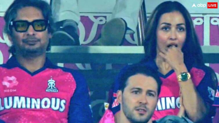 Malaika Arora Dating Rumours with Kumar Sangakkara after spotting with him in RR Vs CSK Match amid breakup with arjun kapoor क्या इस दिग्गज क्रिकेटर को डेट कर रही हैं मलाइका अरोड़ा? IPL मैच में दोनों दिखे साथ, तस्वीर वायरल