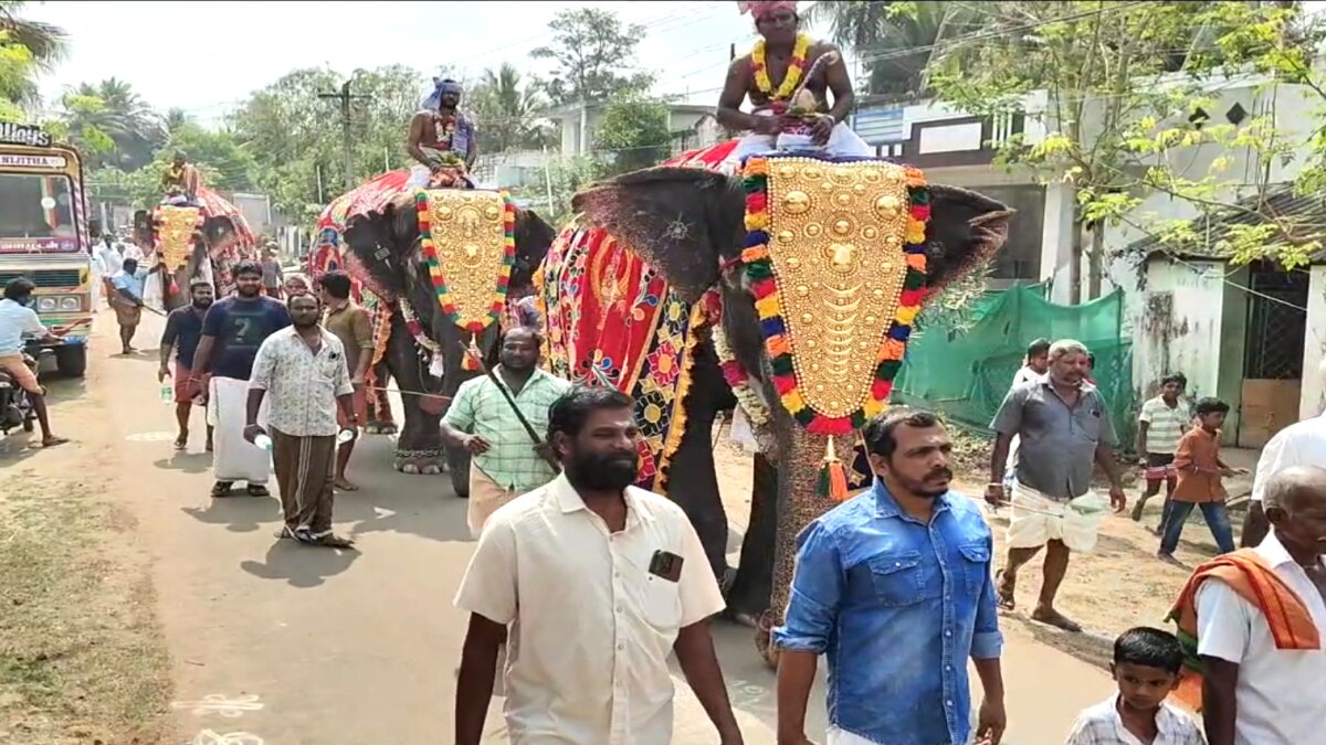 1500 ஆண்டுகள் பழமை வாய்ந்த வழுவூர் வீரட்டேஸ்வரர் ஆலய கும்பாபிஷேக விழா.. ஊர்வலத்துடன் வந்த யானைகள்