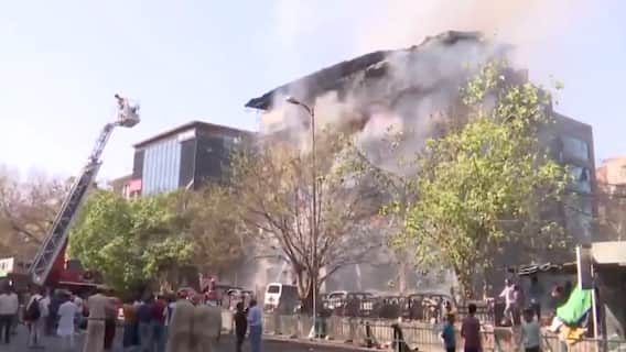 Fire Erupts In Building At Delhi’s Jhandewalan, Nearby Vehicles Engulfed In Flames; Firefighting Underway