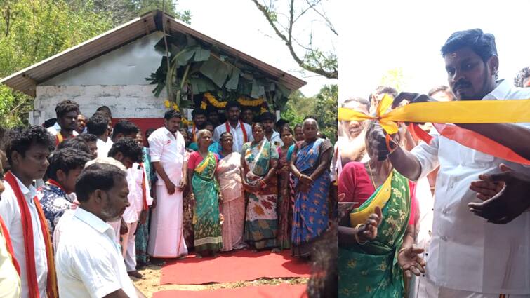 Tvk party has provided new house suffered old lady in Mayiladuthurai tnn மழை, வெள்ளத்தில் அவதியுற்ற மூதாட்டி ...  தவெகவினர் செய்த உதவியால் ஊர் மக்கள் நெகிழ்ச்சி