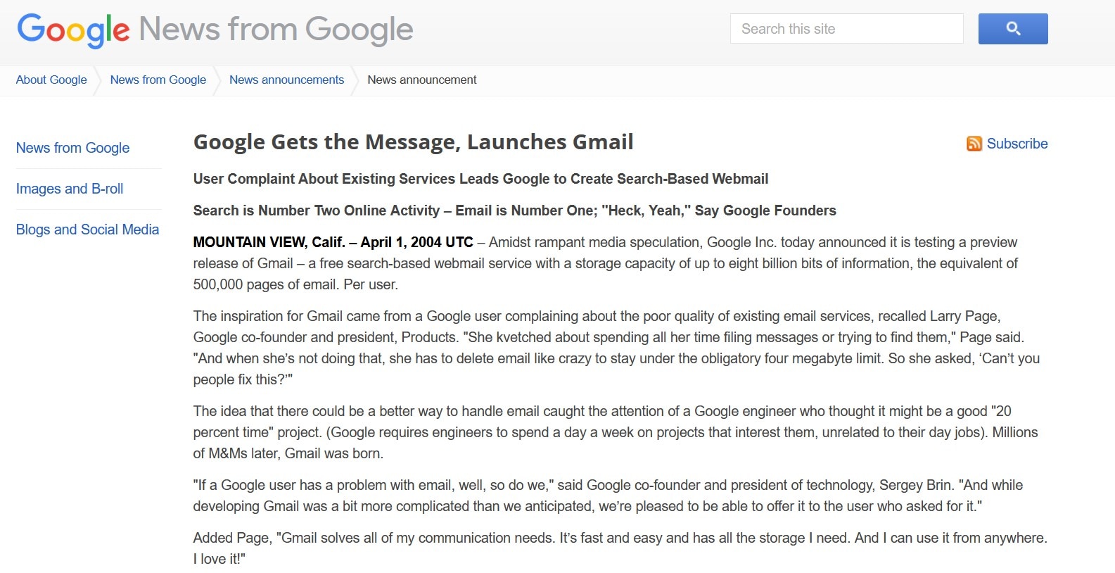 Google's OG April Fool's Prank: Why No One Believed Gmail Was Real