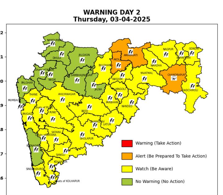 येत्या दोन दिवसात अवकाळी पावसाची शक्यता कायम असून गारपीटीची ही शक्यता आहे .