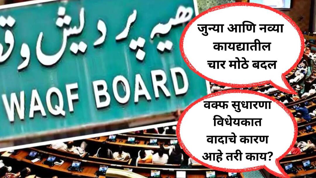 What is the Waqf Amendment Bill What are the four major changes in the old and new law and what is the cause of controversy in the bill Waqf Amendment Bill : दावे, प्रतिदावे, गल्ली ते दिल्ली फक्त आणि फक्त वक्फ विधेयकाचीच चर्चा, पण काय बदल होणार? नव्या आणि जुन्या कायद्यातील 4 मोठे बदल आहेत तरी काय?