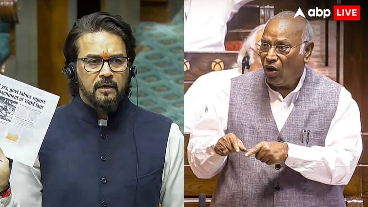 'आरोप साबित करें या इस्तीफा दें, आरोप सही हुए तो मैं इस्तीफा दे दूंगा', खरगे की ठाकुर को चुनौती Anurag Thakur Claims Mallikarjun Kharge connection with Waqf Land grabbing ruckus over statement 'आरोप साबित करें या इस्तीफा दें, आरोप सही हुए तो मैं इस्तीफा दे दूंगा', खरगे की ठाकुर को चुनौती