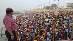 PHOTOS: व्रतियों ने डूबते सूर्य को दिया अर्घ्य, तस्वीरों में देखें पटना का चैती छठ