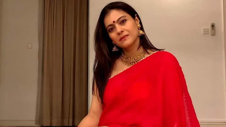 Kajol exudes elegance in this plain yet beautiful red saree with a narrow golden border. With a golden choker, jhumkas, and a red bindi, her appearance is ideal for a traditional Ram Navami celebration. (Image Source: Instagram/ kajol)