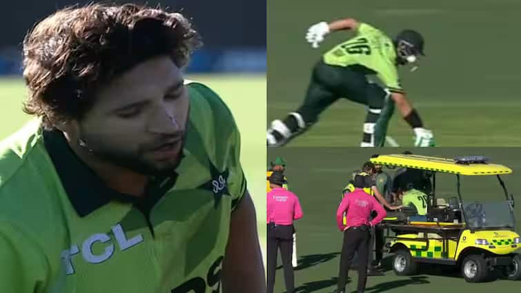 imam ul haq injured after being hit on the jaw in nz vs pak 3rd odi watch video Watch: ગંભીર રીતે ઘાયલ થયો આ પાકિસ્તાની ક્રિકેટર,વહેલા લાગ્યું લોહી, મેદાનમાં બોલાવવી પડી એમ્બ્યુલન્સ