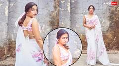 બટરફ્લાય પ્રિન્ટ સાડી અને ડીપનેક બ્લાઉઝ પહેરી પતંગીયું બની વામિકા ગબ્બી, જુઓ તસવીરો