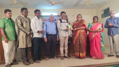 Poet Veeramathis Ilanthalirur poetry book release ceremony கவிஞர் வீரமதியின் இளந்தளிர்கள் கவிதை நூல் வெளியீட்டு விழா