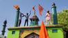 Right-Wing Mob Waves Saffron Flag Atop Dargah Dome In Prayagraj On Ram Navami: Watch