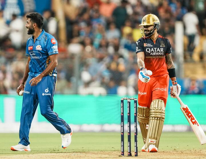 आरसीबीच्या डावातील चौथा षटक मुंबई इंडियन्सच्या जसप्रीत बुमराहने टाकला होता. त्याच्या षटकाच्या दुसऱ्या चेंडूवर विराट कोहली स्ट्राईकवर होता.