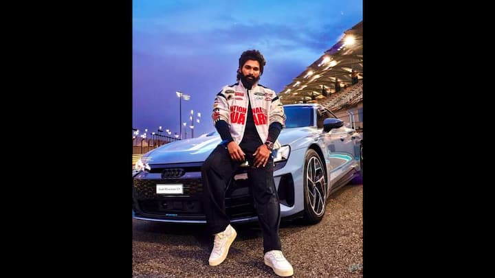3. Racer Vibe Outfit: Allu Arjun looked stunning in a bold motorsport inspired jacket that he paired with sleek black trousers. His edgy look was complemented with chunky white sneakers. The South Indian actor served a fierce look that showcased his style. (Image Source: Pinterest/@ashishjaat262)