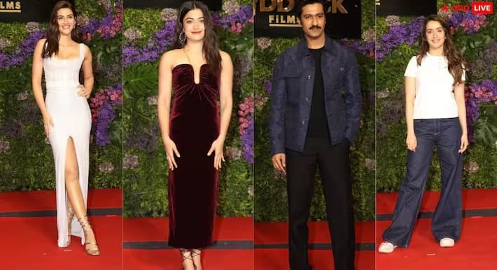 Bollywood Celebs Pics: મેડૉક ફિલ્મ્સે ગઈકાલે રાત્રે એક સ્ટાર-સ્ટડેડ ઇવેન્ટનું આયોજન કર્યું હતું. જેમાં બી ટાઉનના અનેક સ્ટાર્સ ગ્લેમરસ લૂકમાં જોવા મળ્યા હતા.