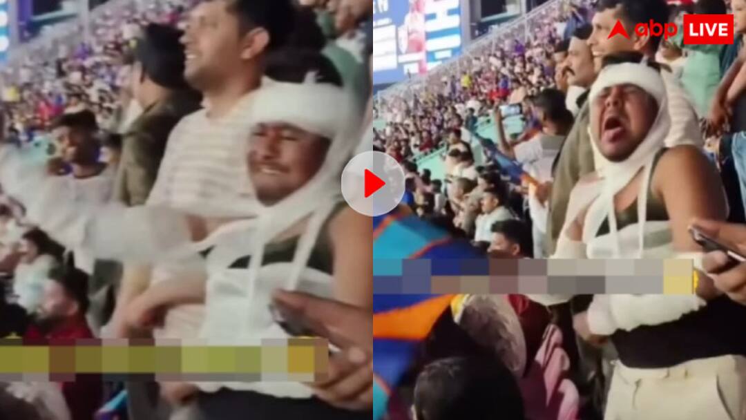फ्रैक्चर तो होते रहते हैं, IPL नहीं रुकना चाहिए! हाथ पैर में बंधा था प्लास्टर और मैच देखने पहुंच गया शख्स, देखें वीडियो fan of Lucknow Super Giants team reached to watch IPL match with broken arms and legs video goes viral फ्रैक्चर तो होते रहते हैं, IPL नहीं रुकना चाहिए! हाथ पैर में बंधा था प्लास्टर और मैच देखने पहुंच गया शख्स, देखें वीडियो