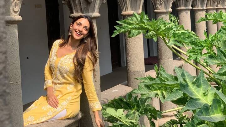 Kiara Advani: With her yellow chikankari kurta and white bottoms, Kiara is keeping cool and graceful; this outfit is sunshine-ready and perfect for those relaxed summer days.  (Image Source: Instagram/ kiaraaliaadvani)