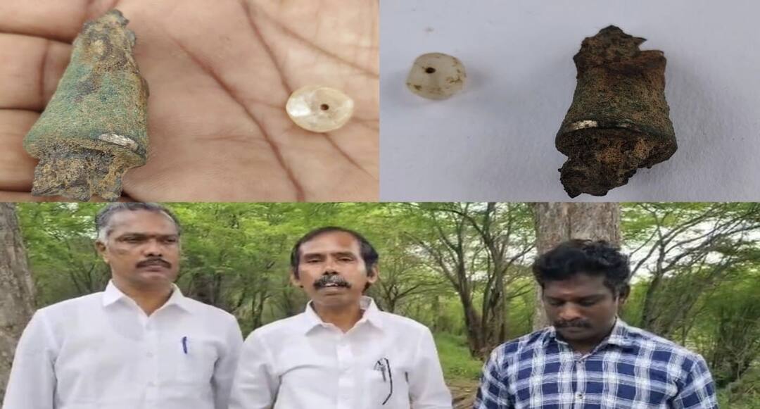 சிவகங்கையில் பழமையான பாசிமணி, இரும்பு மற்றும் செம்பாலான பொருள் கண்டெடுப்பு !