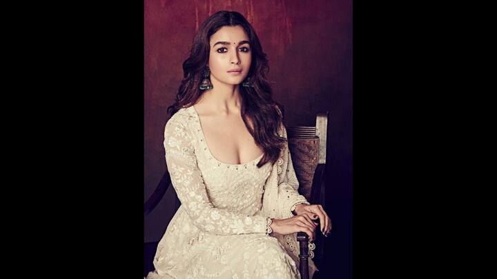 4. Alia Bhatt: Alia Bhatt exuded elegance in her hand embroidered Chikankari ensemble. The flowing Anarkali had a deep U neckline that added a modern touch to the traditional outfit. Her attire had intricate floral embroidery, delicate sequin work, and sheer sleeves that made the actress look graceful. (Image Source: Instagram/@aliaabhatt)