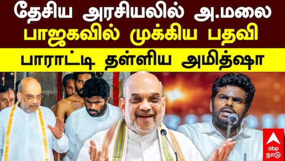 Amit shah on Annamalai: தேசிய அரசியலில் அண்ணாஅமலை! பாஜகவில் முக்கிய பதவி! பாராட்டி தள்ளிய அமித்ஷா