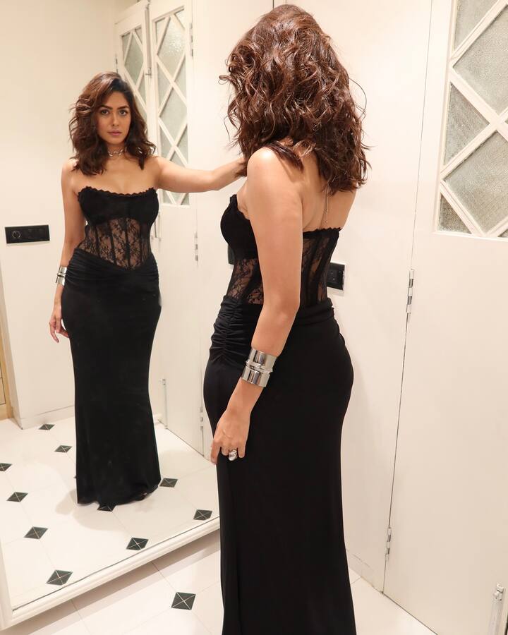 ‘मॅडॉक फिल्म्स’ने २० वर्ष पूर्णकेल्यानिमित्त पार्टी ठेवली होती.या पार्टीसाठी मृणालने स्टायलिश लूक  केला होता.