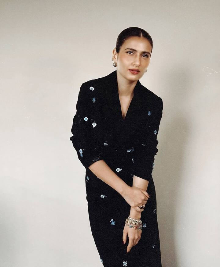 Fatima Sana Shaikh Radiates Grace In A Black Co-Ord Set, See Pics The outfit, crafted from recycled polyester, was beautifully adorned with hand-crafted, three-dimensional floral embellishments.