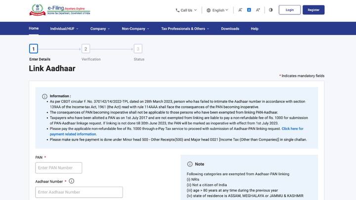 इसके बाद आपको लिंक आधार के ऑप्शन पर क्लिक करना होगा.फिर आपको अपना आधार नंबर, पैन नंबर की जानकारी दर्ज करनी होगी. इसके बाद आपके रजिस्टर्ड मोबाइल नंबर OTP आएगा. जिसे दर्ज करने के बाद आपका पैन आधार से लिंक हो जाएगा.
