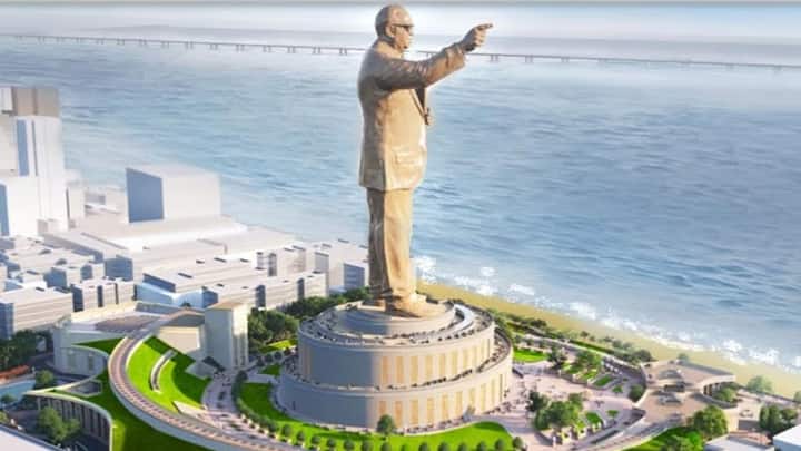 इंदू मिल येथील डॉ. बाबासाहेब आंबेडकरांचा पुतळा