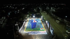 18 हजार स्क्वेअर फूट रांगोळी, महामानवाला आदरांजली, रांगोळीचे 9 फोटो!