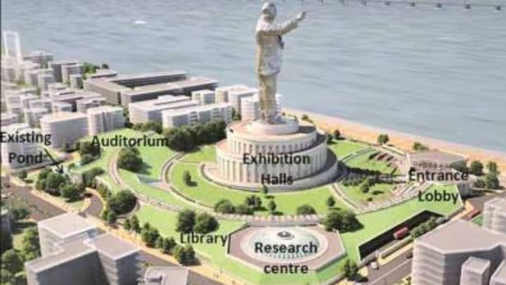 इंदू मिलच्या 12 एकर जागेवर डॉ. बाबासाहेब आंबेडकर यांच्या 450 फूट उंचीच्या स्मारकाची मुंबई महानगर प्रदेश विकास प्राधिकरणामार्फत उभारणी केली जात आहे. यामध्ये 100 फूट उंचीची स्मारकाची पादपीठाची इमारत असेल. त्यावर डॉ. बाबासाहेब आंबेडकर यांचा 350 फूट उंचीचा पुतळा उभारला जाणार आहे.