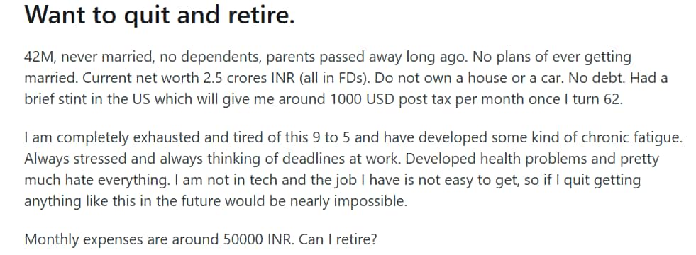 Exhausted And Empty’: 42-Year-Old Man With Rs 2.5 Cr Savings Shares Burnout Struggles, Internet Reacts