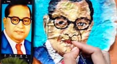 भाकरीवर रेखाटले बाबासाहेबांचे चित्र!