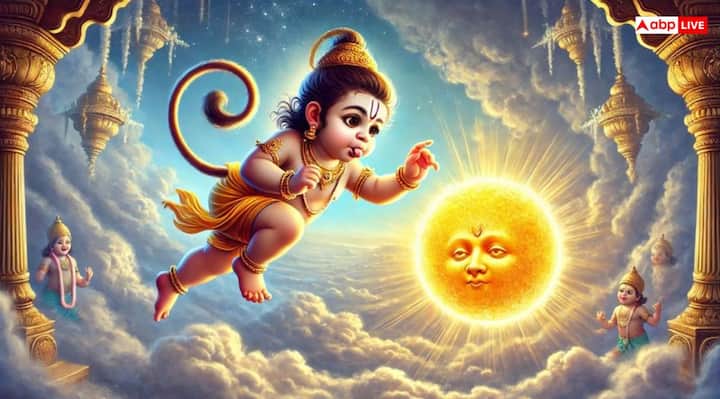 Indra reached there and asked the child Hanuman to stop. But where was Chanchal Hanuman going to believe. Being forced, Indra attacked him with his thunderbolt, causing Hanuman to fall down. When the goddess the goddess came to know about this, he became angry and stopped the speed of the air cycle of the entire creation.