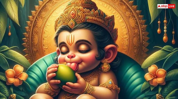 Once Maruti was hungry for full swing, but nothing was seen to eat nearby. Then Maruti's eyes fell on the sun towards the sky. The child considered Maruti Suraj as the fruit of mango and flew towards the sky to eat.