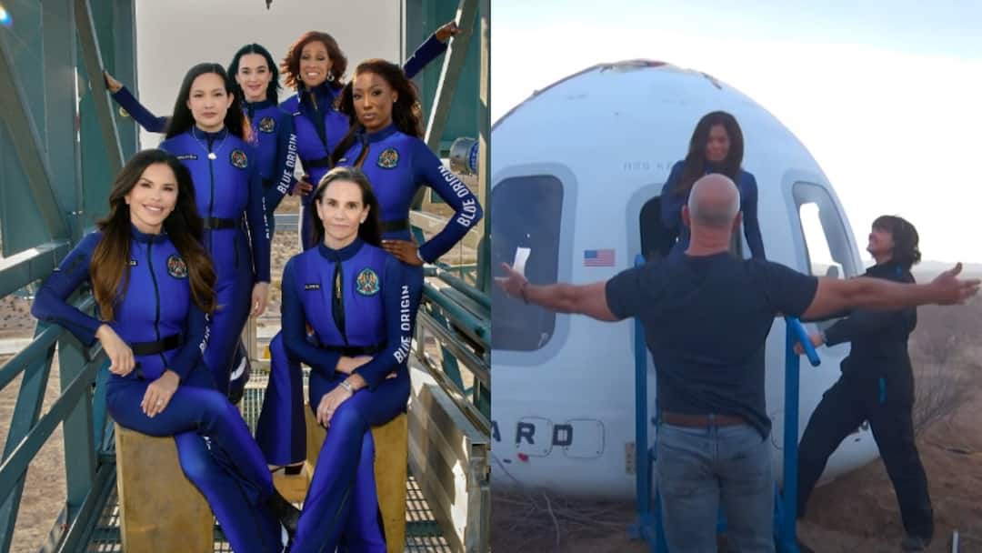 जैसे ही धरती पर लैंड हुआ रॉकेट, दौड़कर पहुंचे जेफ बेजोस और मंगेतर को लगाया गले, सामने आया VIDEO Jeff Bezos Hugs Fiancee Lauren Sanchez As She Returns To Earth blue origin mission successful katy perry जैसे ही धरती पर लैंड हुआ रॉकेट, दौड़कर पहुंचे जेफ बेजोस और मंगेतर को लगाया गले, सामने आया VIDEO