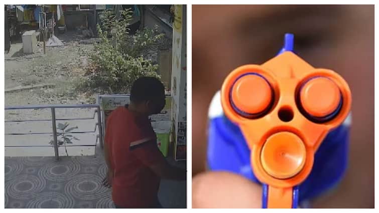 Robbers Use Toy Gun To Loot Gold From Jewellery Store In Pune details in Tamil நகை கடையில் நுழைந்த 3 பேர்.. பொம்மை துப்பாக்கியை வைத்து மிரட்டல்.. கடைசியில் காமெடி