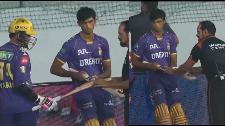 kolkata knight riders player anrich nortje sunil narine fails bat size check in ipl 2025 KKRના બેટ્સમેન ખુલ્લેઆમ કરી રહ્યા હતા ચીટિંગ! BCCI એ ચોરી પકડી ફટકારી સજા; જાણો સમગ્ર મામલો