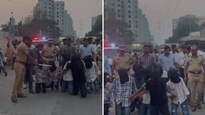 आरोपींनी काही ठिकाणी गाड्यांची तोडफोड केली होती. या सर्व आरोपींना अटक करत पोलिसांनी काढली धिंड