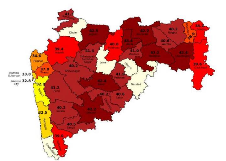 मध्य महाराष्ट्र मराठवाडा व उत्तर महाराष्ट्रातील काही जिल्ह्यांमध्ये उष्ण व दमट तापमानाचा यलो अलर्ट देण्यात आला आहे .