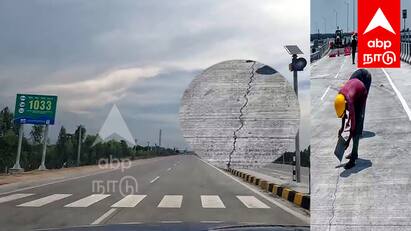 Villupuram Nagapattinam Four Lane Road Cracks Again near Cuddalore TNN விழுப்புரம் - நாகை 4 வழிச்சாலையில் சிக்கல்... கடலுார் அருகே மீண்டும் விரிசல்... வாகன ஓட்டிகள் அவதி