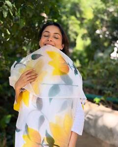 Shehnaaz Gill Makes A White Ensemble Dreamy With Floral Dupatta, PICS