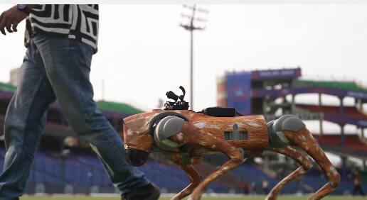 यह रोबोटिक डॉग खेल प्रसारण में नई तकनीक का हिस्सा है, जो क्रिकेट मैच देखने के अनुभव को और भी रोमांचक बनाता है.