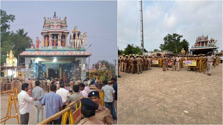 Melpathi draupadi amman temple issue today village people avoided in samy dharshan tnn Melpathi Kovil issue:  ‘கோயிலுக்குள் நாங்க வர மாட்டோம்’ ; ஒருவர் கூட சாமி தரிசனம் செய்ய வரவில்லை - தொடரும் எதிர்ப்பு
