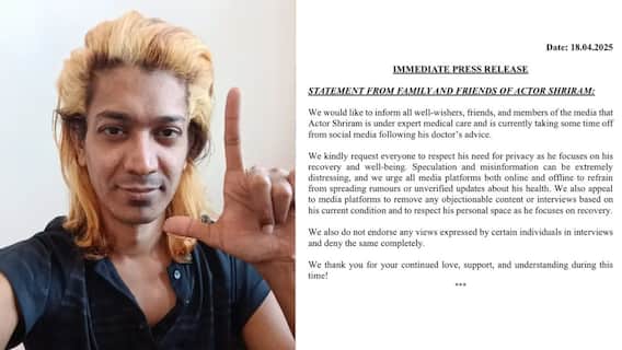 Actor Sri: மருத்துவ கண்காணிப்பில் நடிகர் ஸ்ரீ.. குடும்பத்தினர் என்ன சொல்லியிருக்காங்க பாருங்க...