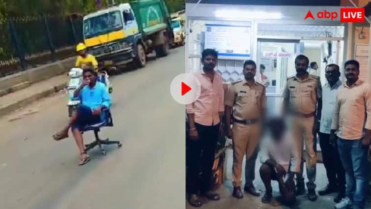 भारी ट्रैफिक के बीच कुर्सी लगाकर चाय पीने लगा शख्स, फिर पुलिस ने कर दिया ये काम