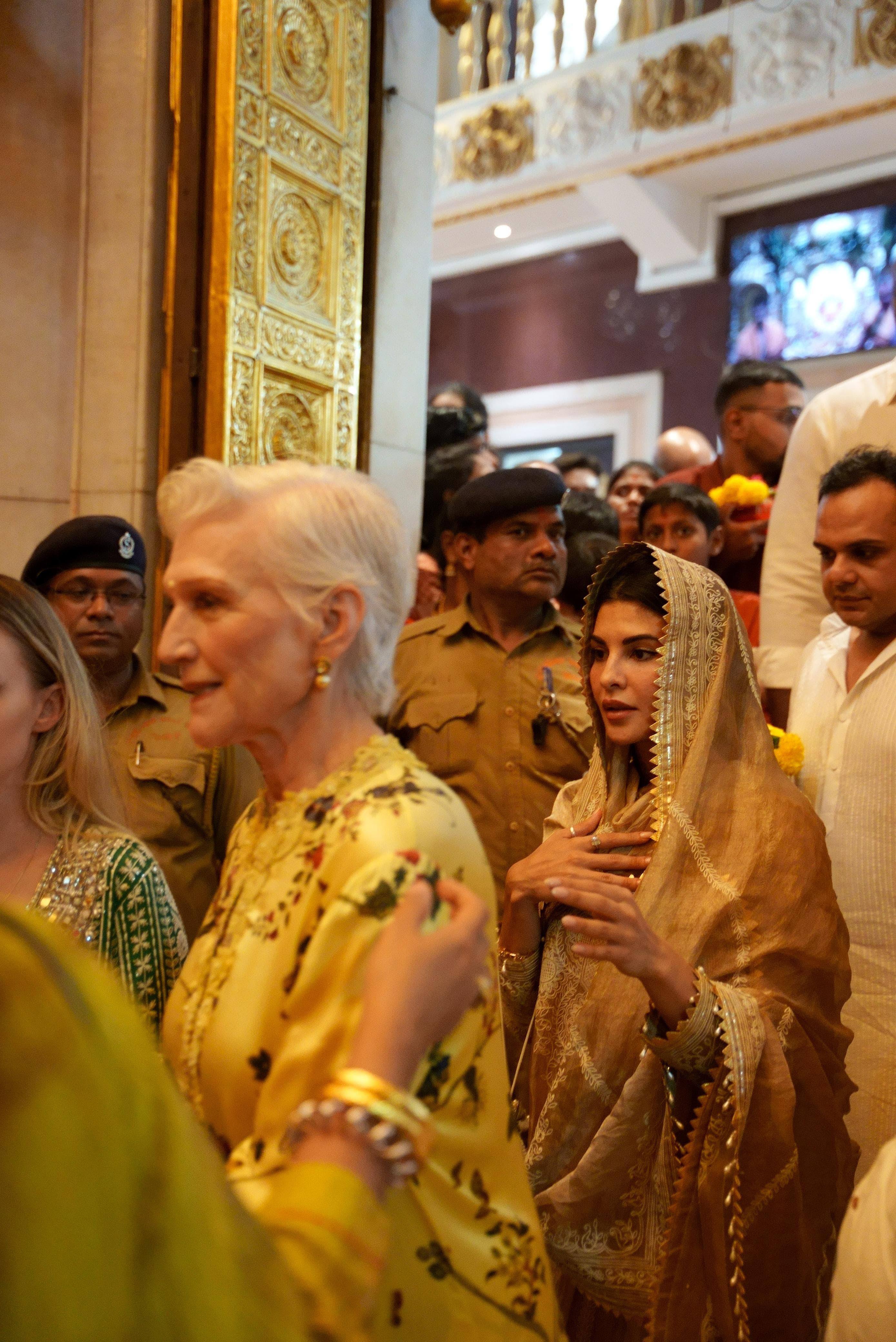 Jacqueline Fernandez Visits Mumbai’s Siddhivinayak Temple With Elon Musk's Mother Maye Musk. See Pics