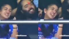 वानखेड़े में मैच देखते हुए अनंत अंबानी और राधिका का 'क्यूट मोमेंट' कैमरे में कैद, वायरल हुआ वीडियो