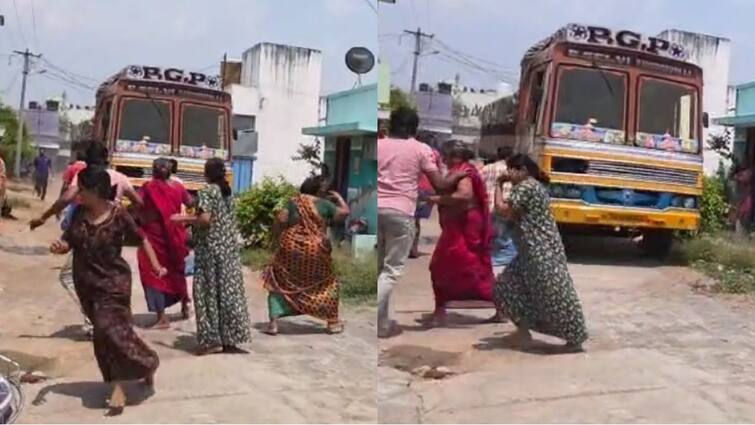 Salem news Garbage in front of the house Driver tried to kill with a truck tnn வீட்டின் முன்பு குப்பை... லாரி ஏற்றி கொல்ல முயன்ற டிரைவரால் பரபரப்பு