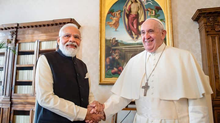PM Modi, too, mourned the deceased Pope. He posted on X, “Deeply pained by the passing of His Holiness Pope Francis. He will always be remembered as a beacon of compassion, humility, and spiritual courage.” (Image Source: PTI)