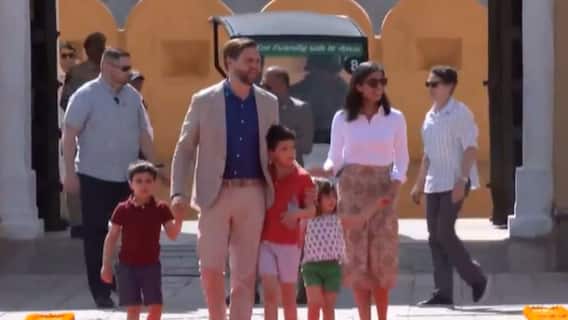Vance Family Receives Vibrant Welcome At Jaipur's Amber Fort: Watch
